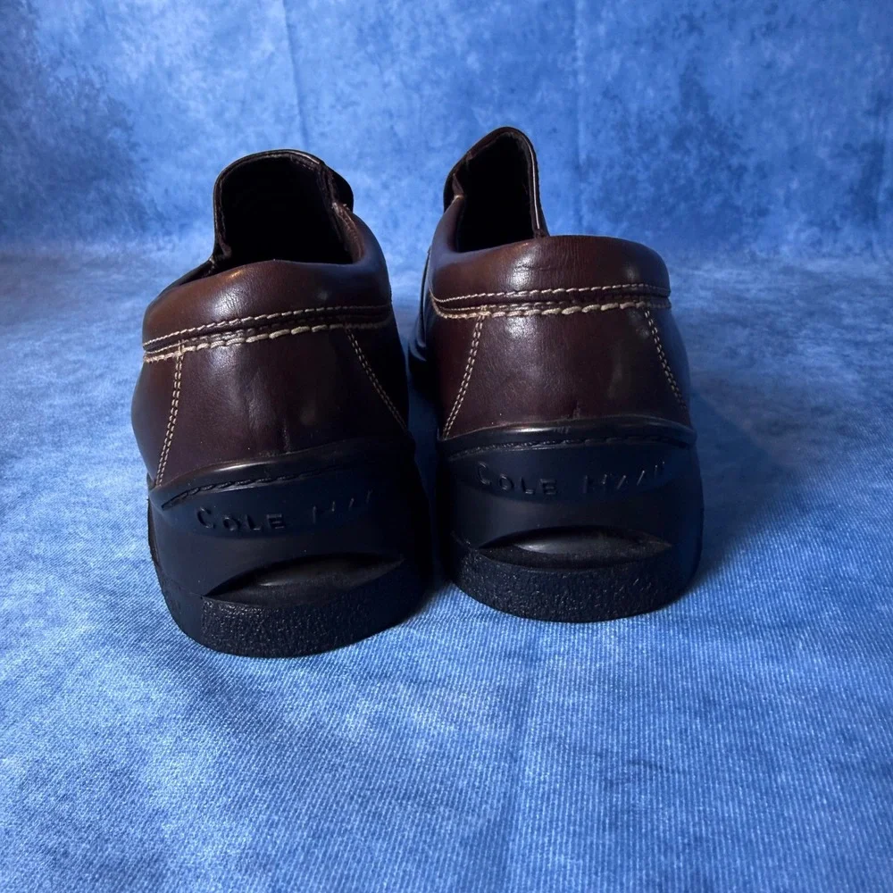 Cole Haan Nike Air Brown Leather Loafers Slip On Dress Shoes Mens 8.5 M